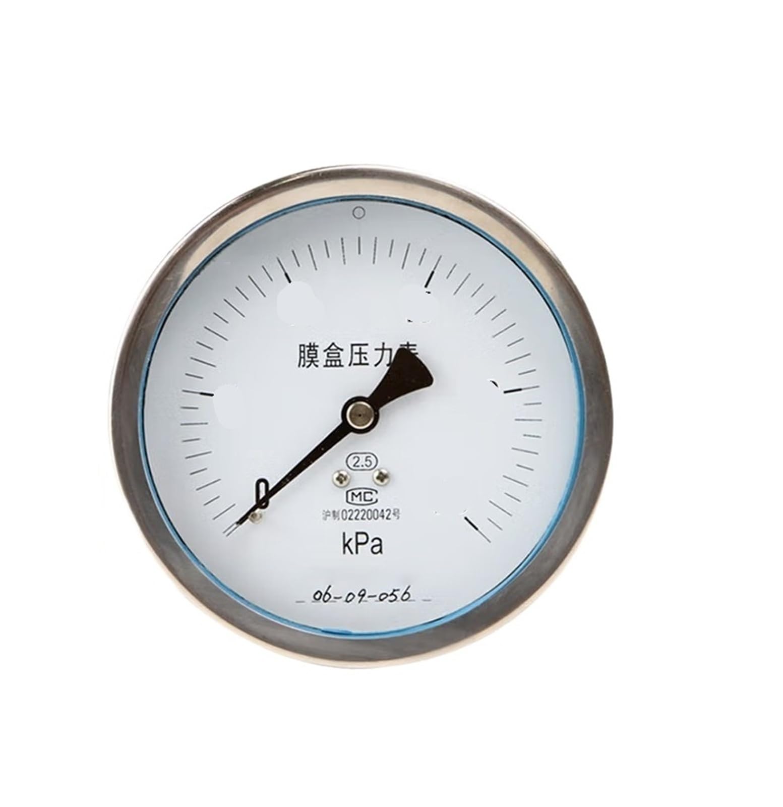 YE-60BFZ/100BFZ Membran-Manometer aus Edelstahl, Mikro-Manometer, kPa-Manometer, barometrisches Manometer, Zifferblatt 10 cm, Gewinde M20 x 1,5 (0–25 kPa)