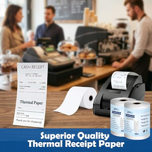 Image of MOREBLUE 3 Inch Thermal Printer Roll 79mm x 25 Meter (55 GSM) | Inkless Thermal Paper for POS Machines, Billing Machine, ATM & Receipt Printers Pack of 30