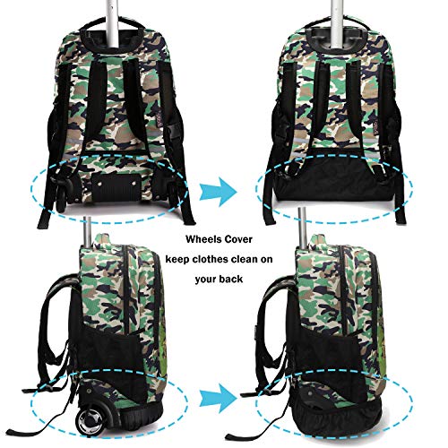 Tilami Rolling Backpack 19 inch Wheeled Cute LAPTOP Boys Girls Travel School Student Trip - Image 6