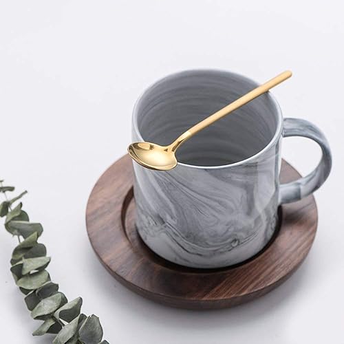 Miniatura 7 de SWEEJAR Juego de té de porcelana y cucharas de café expreso de acero inoxidable 18/10