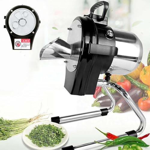 HYYKEJI Picadora eléctrica de Pimiento Rojo, picadora Comercial de Verduras, 6000 BPM, con 2 máscaras, 1-5 mm de Grosor Ajustable, extraíble y Lavable, para cebolletas picadas, cebollas y puerros
