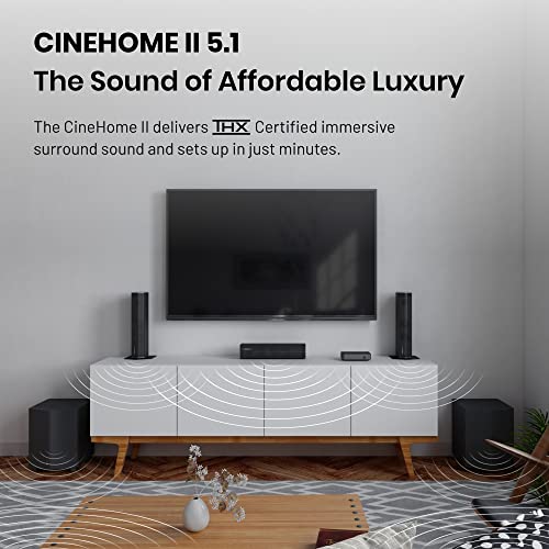 Enclave CineHome II - 5.1 Wireless Plug and Play Home Theater Surround Sound System - Dolby, DTS WiSA Certified - Includes 5 Custom Designed Wireless Speakers, 8-inch Subwoofer & CineHub Transmitter - Thumbnail 2