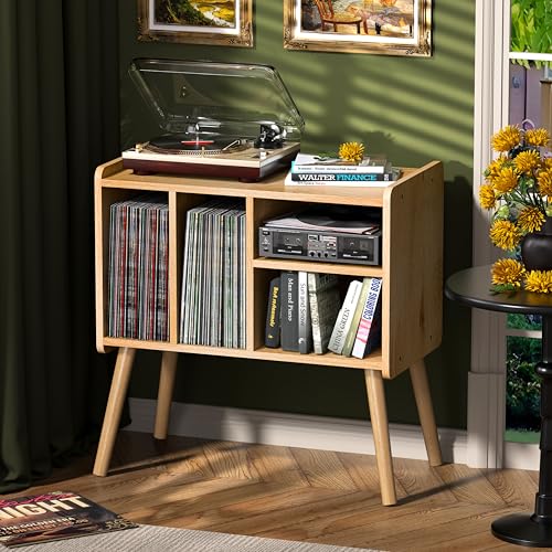 UODERS Record Player Table, Mid-Century Record Player...
