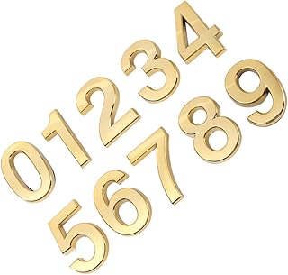 Address Number Stickers 10pcs Number Signs Stereoscopic Durable Practical Signboard Doorplate Figure House Number for Restaurant Bar Self-Adhesive Door Number