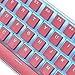 Happy Balls Pudding Keycaps Backlit PBT Keyset Translucent OEM Profile for 61 87 104 108 MX Switches Mechanical Keyboards (Pink Pudding Keycaps)
