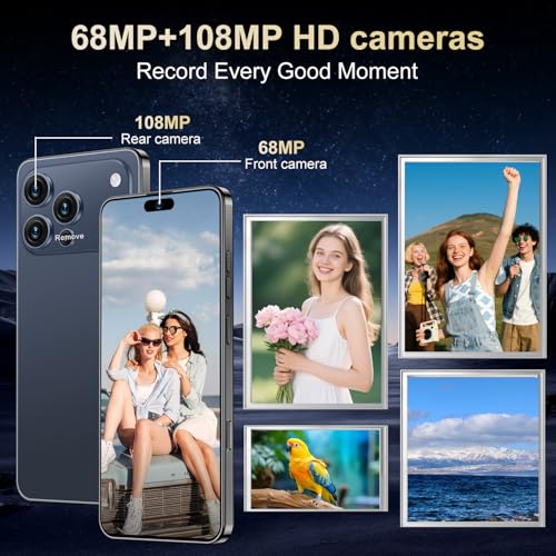Image of 17PROMA X Unlocked Phone | Cell Phone Android 15.0 | 16+512GB Smartphone| 6.99 inch HD Display | Long Battery Life 7000mAh | 68+108MP Zoom Camera| Fingerprint Lock | with Dual SIM (Dark Blue)