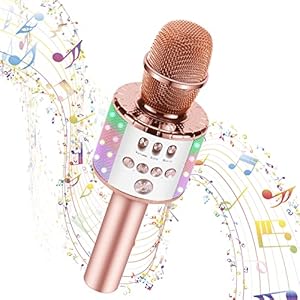 Kussla Microphone for Kids Bluetooth Microphone, Karaoke Microphone HI-FI Sound, Microphone Wireless Compatible Android…