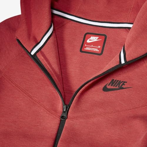 Nike Sportswear Tech Fleece Big Kids' (Boys') Full-Zip Hoodie (FD3285-672, Light University Red Heather/Black/Black) Size X-Small3