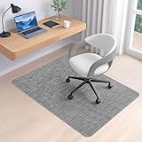 BesWin Office Chair Mat for Hard Floors, 36' x 48' Heavy Duty Desk Floor Mat for Hardwood and Tile Floors, Computer Chair Mat for Rolling Chair, Anti Slip Floor Protector Mat for Office Home, Grey