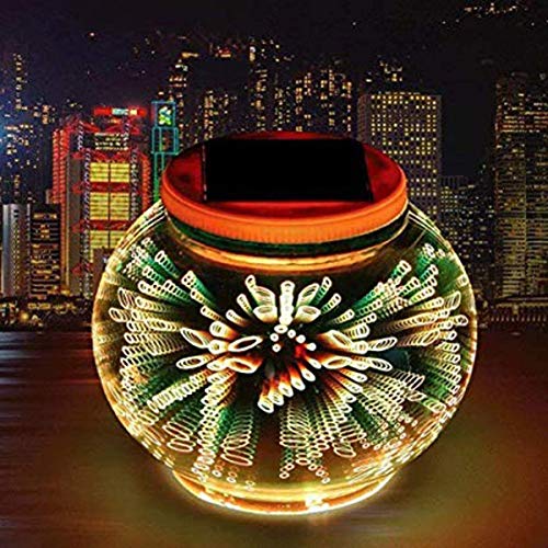 Preisvergleich Produktbild 1yess Solar-3D-Nachtlichter, 3D Solar Außentischlampe Mosaik-Nachtlicht Farbwechsel Mosaik Solarglas Garten Beleuchtung Wasserdicht for Outdoor-Dekorationen