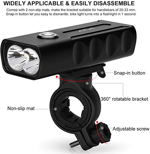 IPSXP Lumiere Velo,Autonomie des Phares 20+ Heures Lampe Velo LED Puissantes,USB Rechargeable Avant & Arrière,Étanche IPX5,Plusieurs Modes,Phare de Vélo pour Cyclysme VTT, VTC, Bicyclette, etc - Image 6