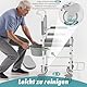 JUENSYO Toilettenstühle 2 in 1 für Senioren – Mit Rädern,Armlehnen & vier Bremsen,Verstellbares U-Kissen vorne/hinten,Sicherer Nachtstuhl für Bad & Schlafzimmer
