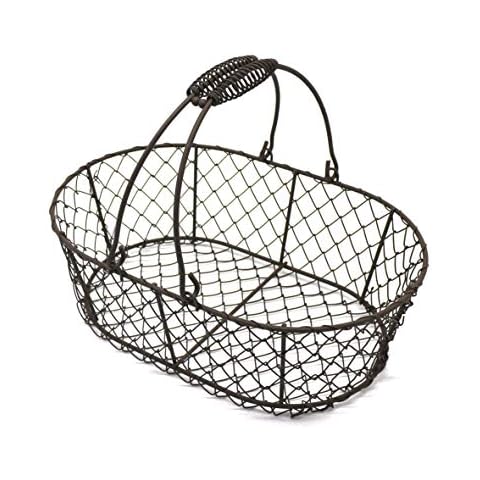 CVHOMEDECO Oval Wire Egg and Fruit Basket Cover