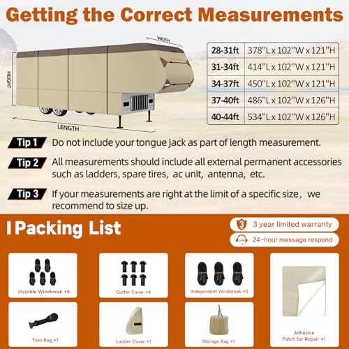 Umbrauto 5th Wheel RV Cover 40'-44'