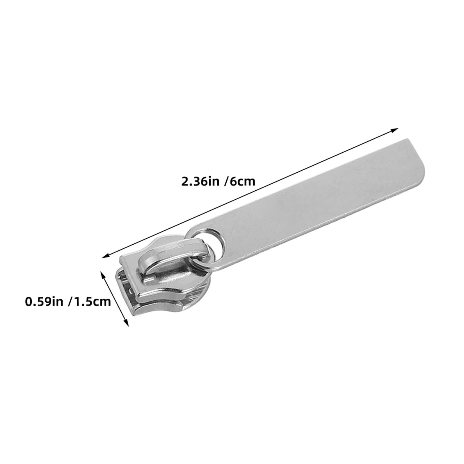 STOBAZA Tirador de Cremallera de Repuesto Doble Capa Metal Plateado 100 Unidades Desmontable Orificio para Candado Compatible Maletas y Mochilas para Viaje