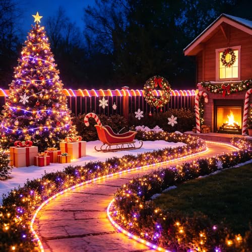Slyuexu Solar Rope Lights, 100LED 39FT String Lights Outdoor Waterproof - image 2
