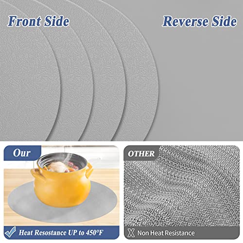 YUNJUER Round Silicone Placemats and Coasters Set, Heat-Resistant 450 °F, Non-Slip and Waterproof, Easy to Clean - Image 3