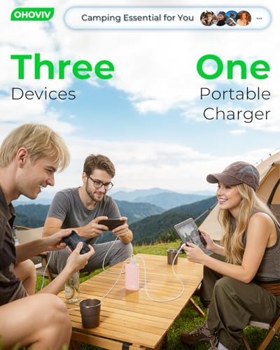 Image of OHOVIV Portable Charger 50000mAh Power Bank - 22.5W Fast Charging External Battery Pack,USB-C Portable Phone Charger for iPhone 17 /16 /15 /14 /13 Pro Android Samsung, for Travel Camping Essential-Pink