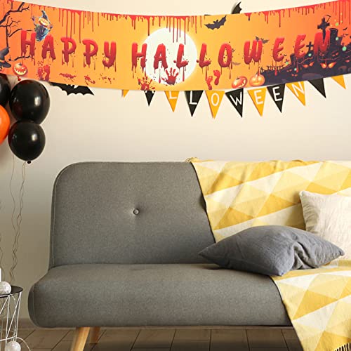 Veemoon Banner Assustador de Halloween Banner Sangrento de Halloween Pendurado Banner de Halloween F