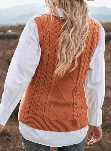 Image of EVALESS Oversized Sweater Vest for Women V Neck Sleeveless Solid Color Loose Pullover Sweater