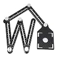 six-Sided Aluminum Alloy Angle Measuring Tool, Angle Ruler Template Template Tool Full Metal Measuring Rules Layout Tool for Handymen Builders DIY Carpenters Craftsmen