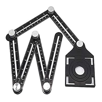 six-Sided Aluminum Alloy Angle Measuring Tool, Angle Ruler Template Template Tool Full Metal Measuring Rules Layout Tool for Handymen Builders DIY Carpenters Craftsmen