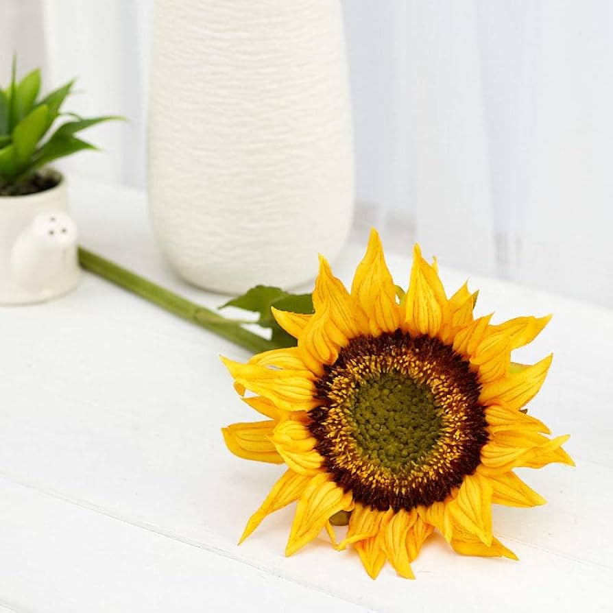 Amazon｜Factory Direct Craft イエロー 人工ひまわりの茎｜造花