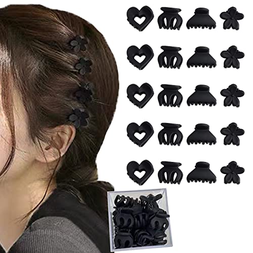 Frdtluthw Four Styles Small Hair Claw Clips, Black Mini Flower Hair Clips For Women Girls(Pack Of 20) #TOP10
