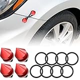 Rolling Gears JDM Bumper Quick Release Front Rear Bumper Fasteners, Spike 4 Piece (Red), 8 x O-Ring