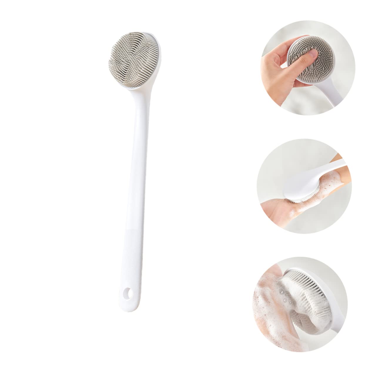 FRCOLOR 3 Piezas Cepillo De Silicona Para Fregar Exfoliante De Espalda De Silicona Cepillo Trasero De Silicona Depurador Cepillar Cepillo De Baño Tómate Un Baño Gel De Sílice
