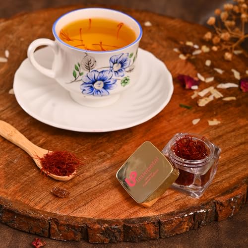 Image of Little Petal Brand Kashmiri Kesar Saffron Original 0.5gram - Premium A+++ Grade in Gift Box, 100% Pure, Handpicked for Flavor & Aroma, Ideal for Cooking & Sweets - Pack of 1(Pack of 1(0.5gram))
