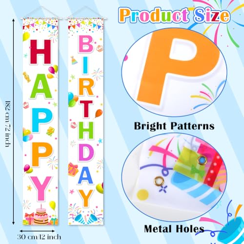 Image of Birthday Decorations Banner, Happy Birthday Door Sign for Men Women Boys Girls Ideal Birthday Decorations Party Supplies Outdoor Indoor 72 x 12 Inch