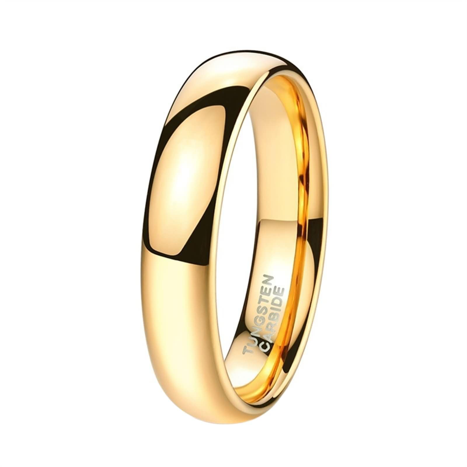 Bague Mariage Personnalisé Femme Homme Tungstène, 2MM/4MM/6MM/8MM Rond Poli Bague Homme pour Promesse Argent