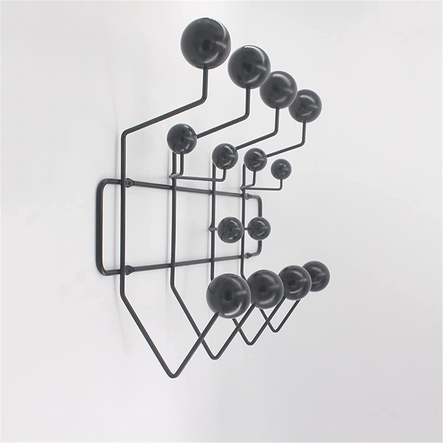 Mid Century Modern Wall Mounted Coat Hooks with Solid Walnut Balls Practical & Classic Coat Hanger for Scarves Purses Wood Color Coat Rack