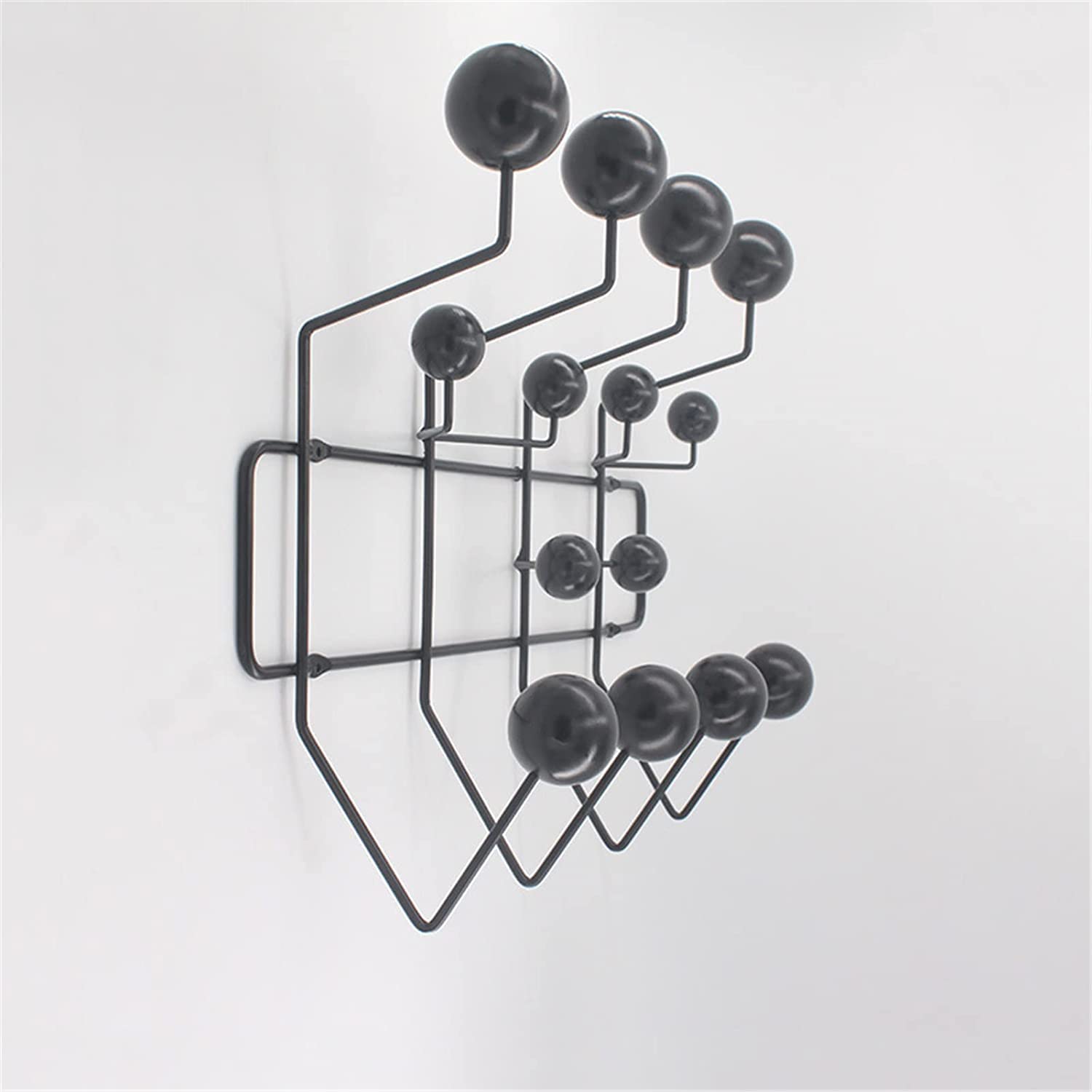 SVFOEBJM Coat Rack, Wall Mounted Mid Century Modern Coat Hooks with Wooden Walnut Balls, Functional Hanger for Scarves and Purses