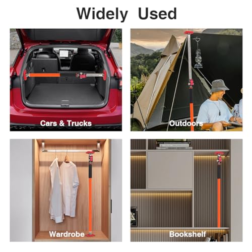 Adjustable Support Pole, Quick Telescopic Support Rod, Third Hand Tool Supports up to 154 lbs Construction Tools for Ceiling, Cabinet Jacks, Cargo Bars Drywalls (2Pack 35~63INCH) by MOETER - Image 7