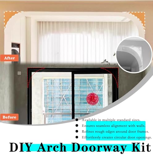Kit de puerta de arco de yeso con molde de esquina reutilizable para paredes 4