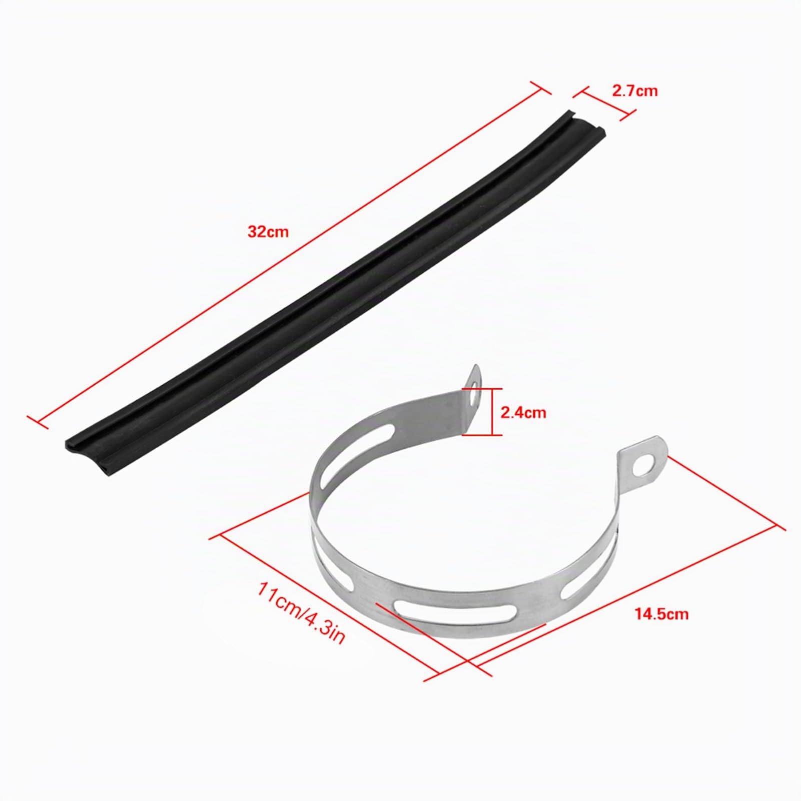 Jadeshay Abrazadera Escape Moto, Escape de Motocicleta Soporte de Montaje de suspensión de Tubo, Semicírculo Tubo Escape Silenciador Percha