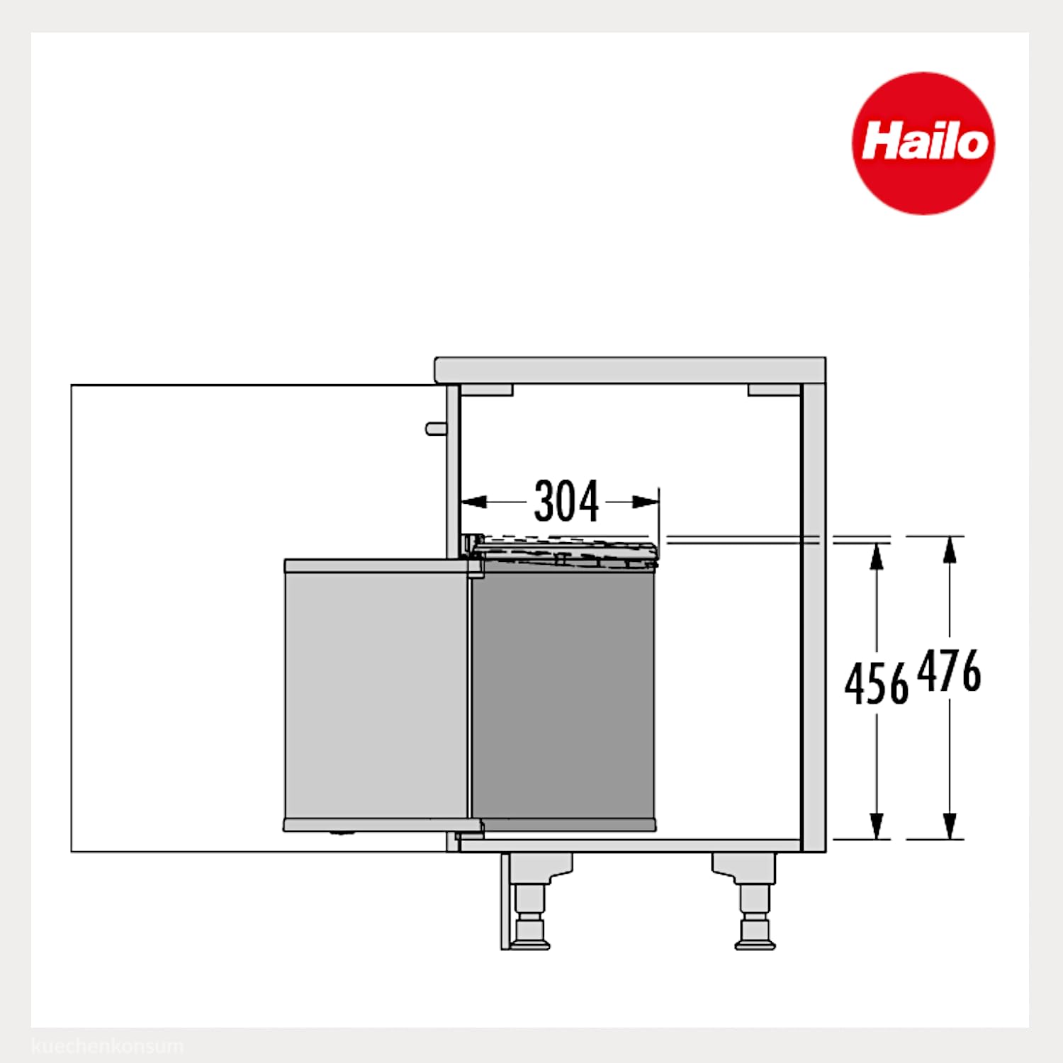 Hailo Abfallsammler 3520001 MO Mono 20 Liter Edelstahl poliert | Schwenkbarer Einbaumülleimer | Automatischer Dreh-Kipp-Deckel | Für Unterschrank ab 40 cm | Hygienisch und funktional | Schwenkbarer Einbaumülleimer Automatischer Dreh-Kipp-Deckel Für Unters