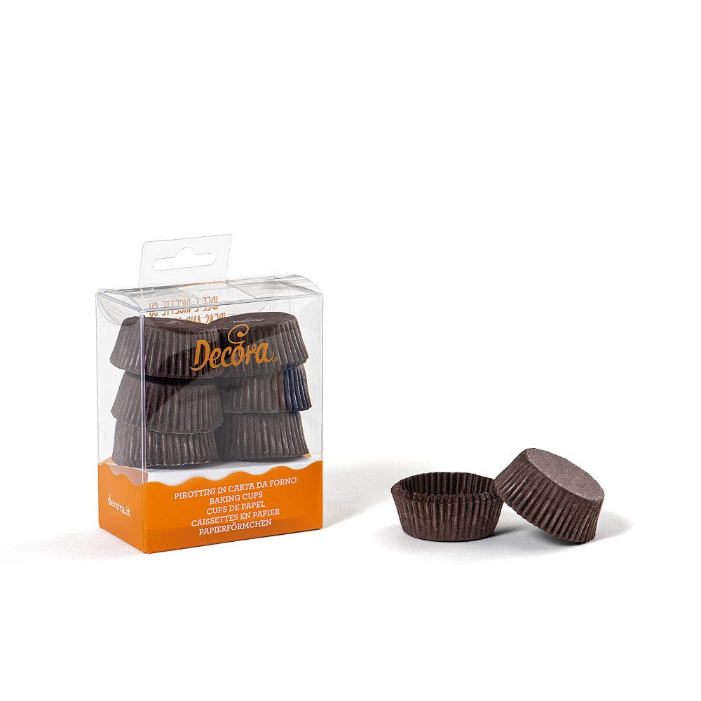 DECORA 0339633 120 TARTLETS Baking Cups Bruno 40 X 20 MM, Carta da Forno, Brown