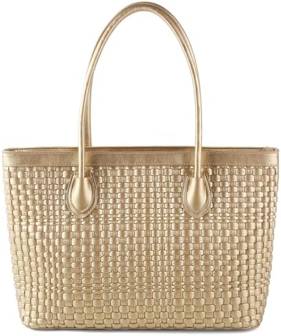 Woven Tote Bag For Women Hand Make Vegan Leather Shoulder Bag Han...