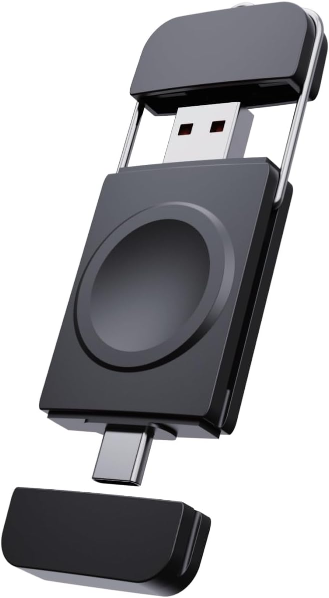 Portable Wireless Charger for Apple Watch Charger Fast Charging,USB C iwatch Charger,Lightweight USB A&C Travel Accessories,Magnetic Charging for Apple Watch 11/10/9/8-1/Ultra/SE Series,Black Portable Wireless Charger for Apple Watch Charger Fast Charging,USB C iwatch Charger,Lightweight USB A&C Travel Accessories,Magnetic Charging for Apple Watch 11/10/9/8-1/Ultra/SE Series,Black