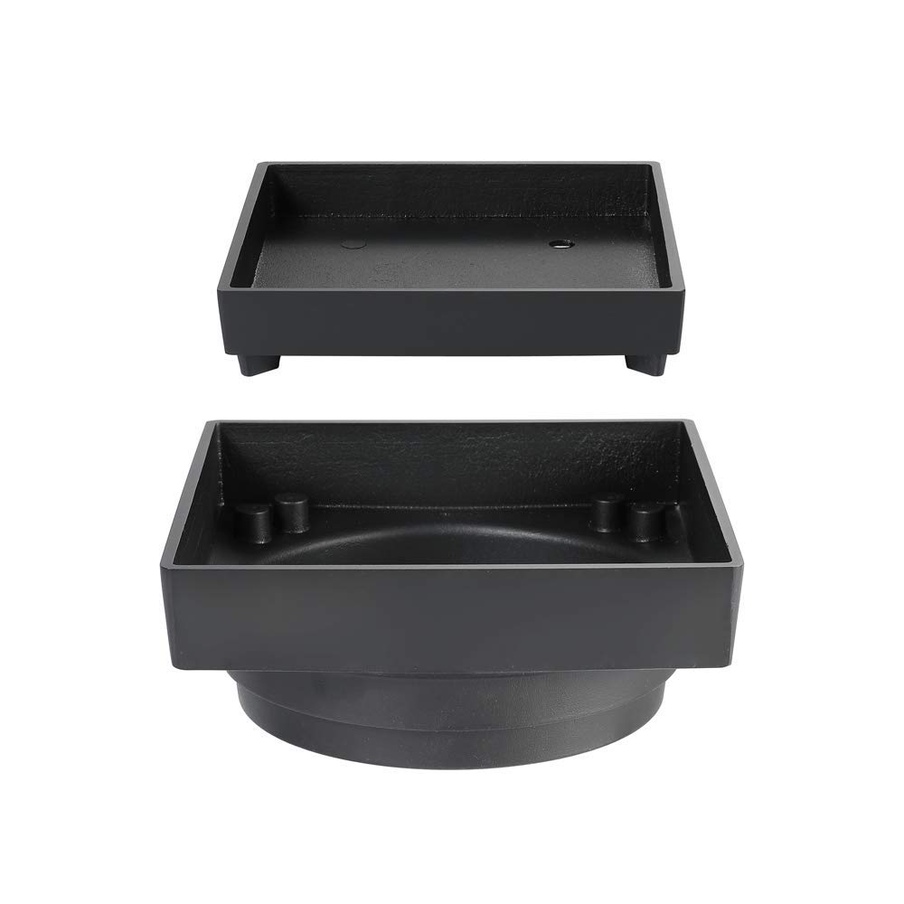 Caniveau de douche noir encastrable et caniveau de sol carré en laiton 115x115mm