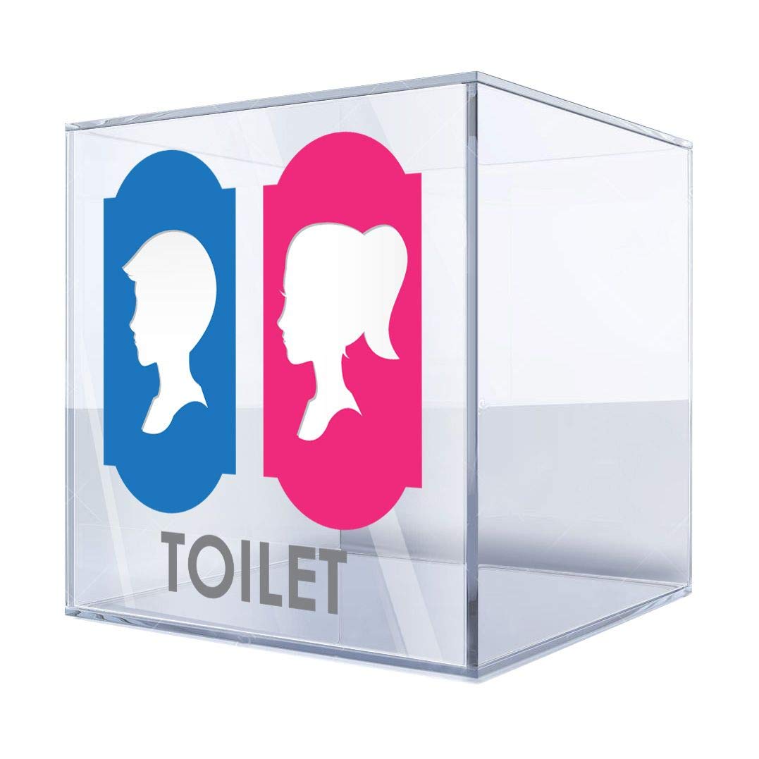 Decals Sticker Wc Restroom Toilet Sign 3 X 3