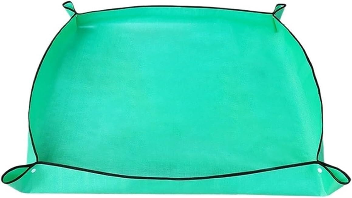 ESESE Foldable Plant Repotting Mat Garden Potting Pad Tray, Planting Waterproof Transplanting Mats Gardening Pruning Tool For Indoor(Green 100x100cm)
