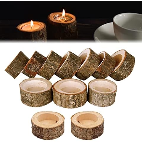 Teelichthalter Holz Klein 12 Stück Kerzenständer Holz Kerzenleuchter Kerzenhalter Kerzenständer Personalisiert für Deko Wohnzimmer Schlafzimmer Badezimmer Adventskerzenhalter Cover
