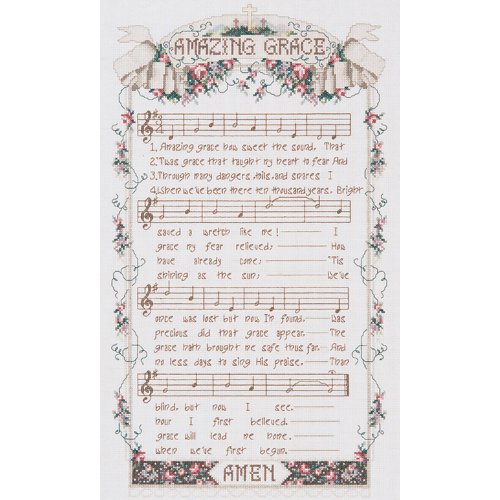 Bucilla Amazing Grace Counted Cross Stitch Kit, 42563 20 by 12-Inch