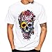Produktbild T-Shirts,Honestyi 2018 Frühling Sommer Herren T-Shirt Totenkopf Kapitän Captain Skull Bard Hipster Original Spirit Stylisch Slim Fit Baumwolle Top Bluse Sweatshirts,Oversize S-XXXXL (M, Weiß)