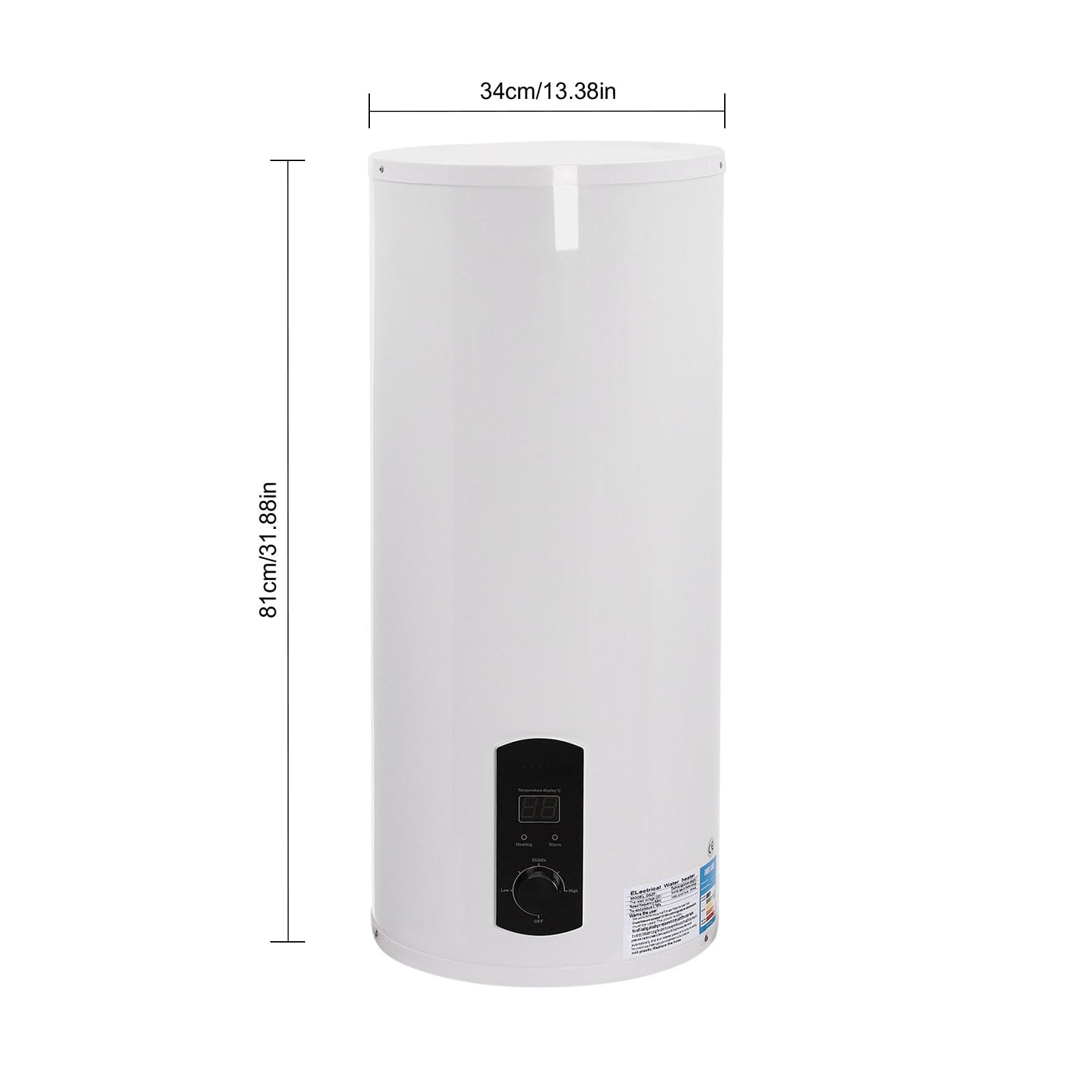 Podgrzewacz przepływowy, bojler elektryczny, pojemność 2000 W, szerokość ciepłej wody 100 l, pionowy zbiornik IPX4, 25-75°C, ze słuchawką prysznicową, do kuchni, toalet, salonów fryzjerskich, łazienki