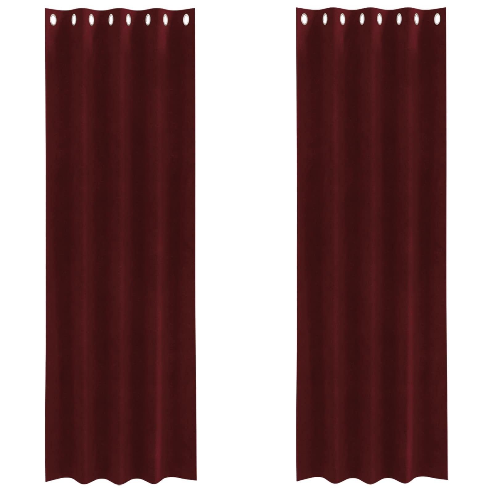 vidaXL Verdunkelungsvorhänge 2 STK. Weinrot 140 x 225 cm Samt | Lässt natürliches Licht herein und sorgt gleichzeitig für Privatsphäre, Einfache Installation mit modernem Stil,